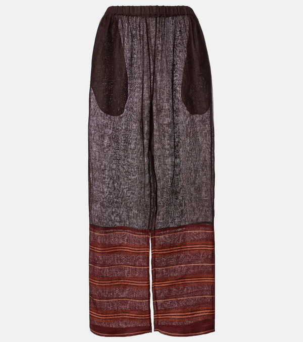  Tory Burch Tory Burch Pantalones Cropped De Lino A Rayas 