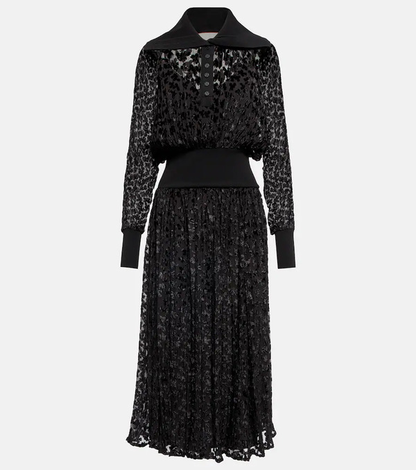  Tory Burch Tory Burch Vestido Midi De Terciopelo Devoré 