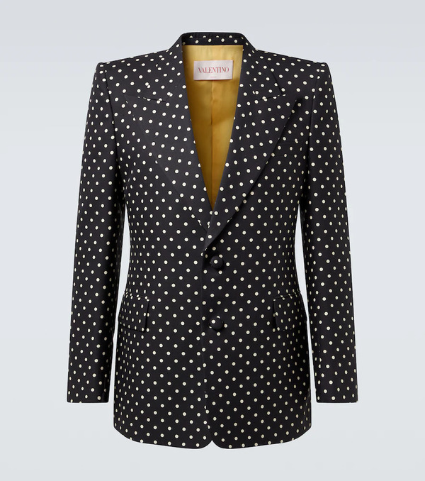  Valentino Valentino Blazer De Seda Con Lunares 