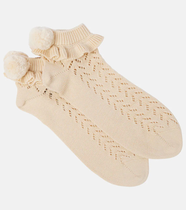  Valentino Valentino Calcetines De Algodón Con Pompón 