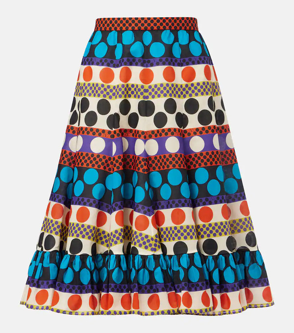  Valentino Valentino Falda Midi De Algodón Estampada 