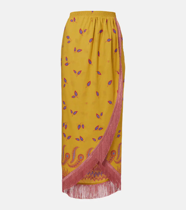  Valentino Valentino Falda Midi De Algodón Estampada 