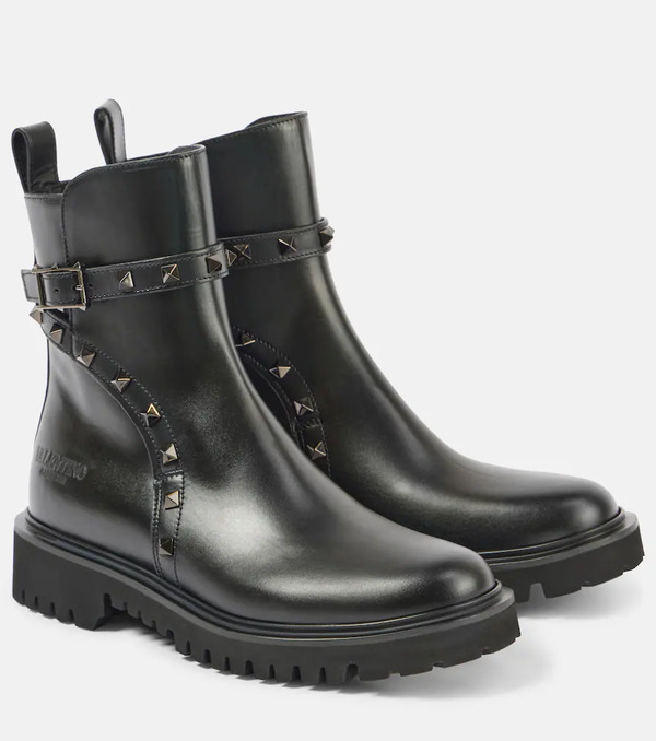  Valentino Garavani Valentino Garavani Botines Rockstud De Piel 