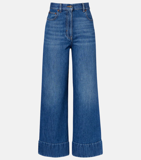  Valentino Valentino Jeans Anchos Con Piel 
