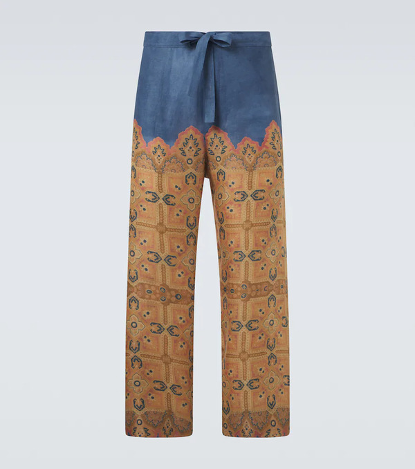  Valentino Valentino Pantalones Anchos De Lino Estampados 