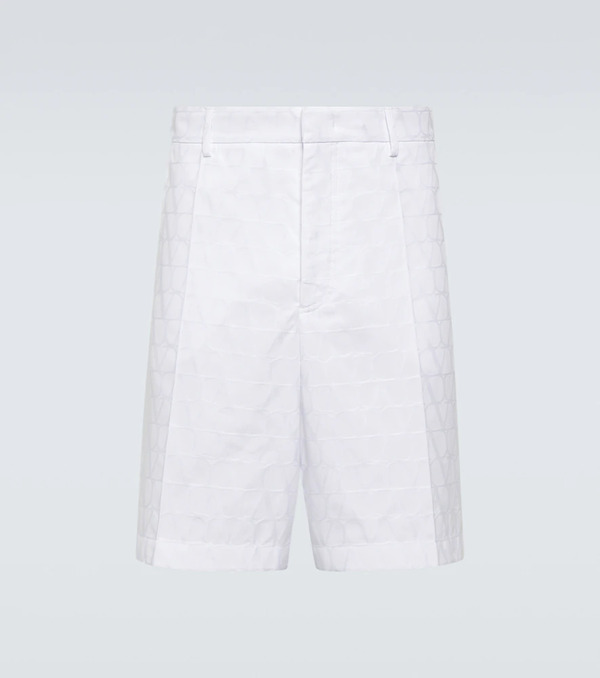  Valentino Valentino Shorts De Popelín De Algodón Jacquard 