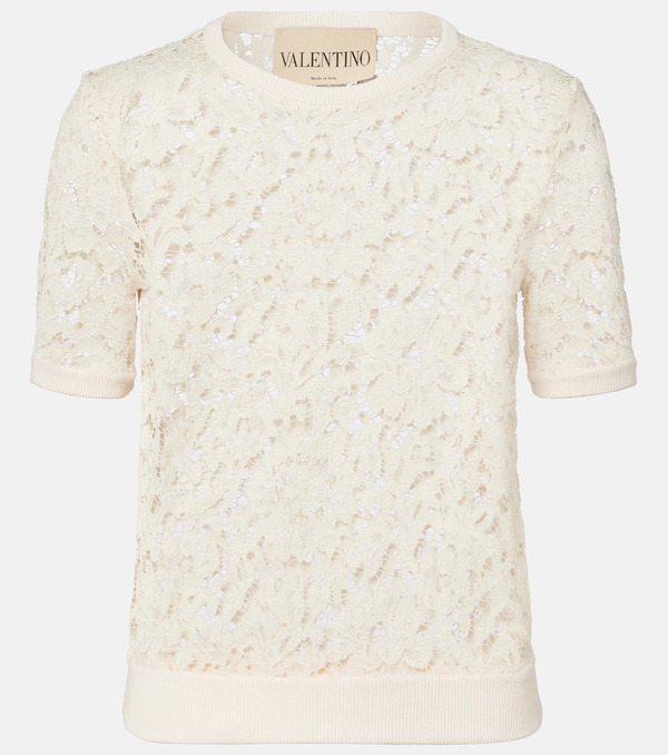  Valentino Valentino Top Mossi De Encaje 