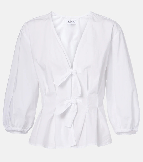  Velvet Velvet Blusa Riri De Popelín De Algodón 