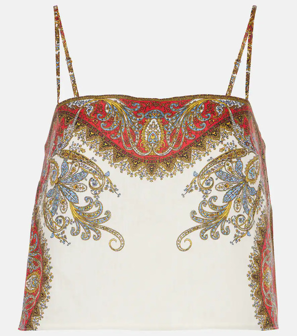  Veronica Beard Veronica Beard Camisa Rhea De Lino Estampada 