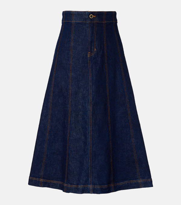  Veronica Beard Veronica Beard Falda Midi Alix De Denim 