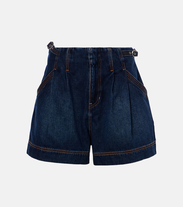  Veronica Beard Veronica Beard Shorts De Tiro Alto Jaffe De Denim 
