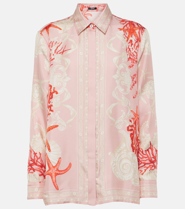  Versace Versace Camisa Barocco Sea De Sarga De Seda 