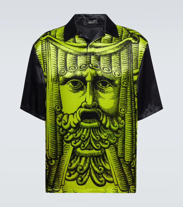  Versace Versace Camisa Bowling De Satén Estampada 