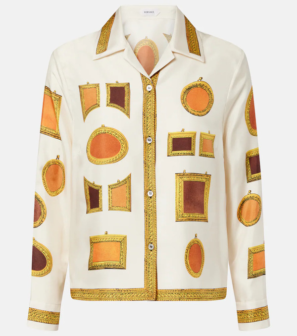  Versace Versace Camisa De Arga De Seda Estampada 