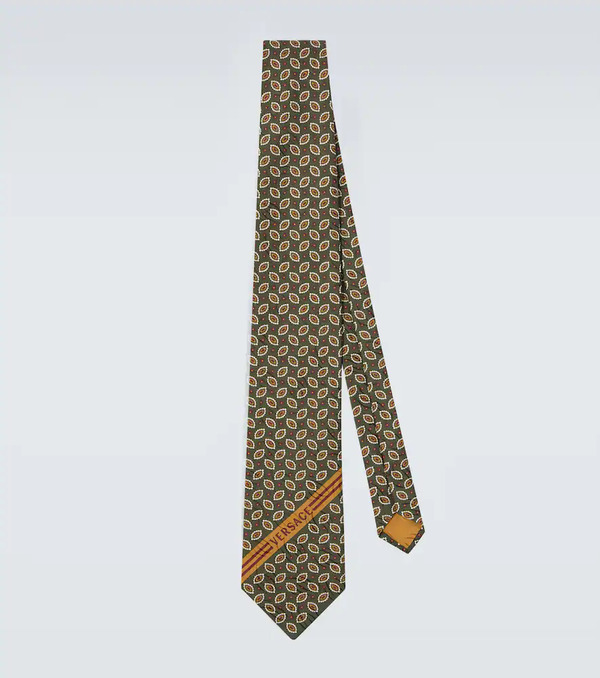  Versace Versace Corbata De Seda Estampada Con Logo 