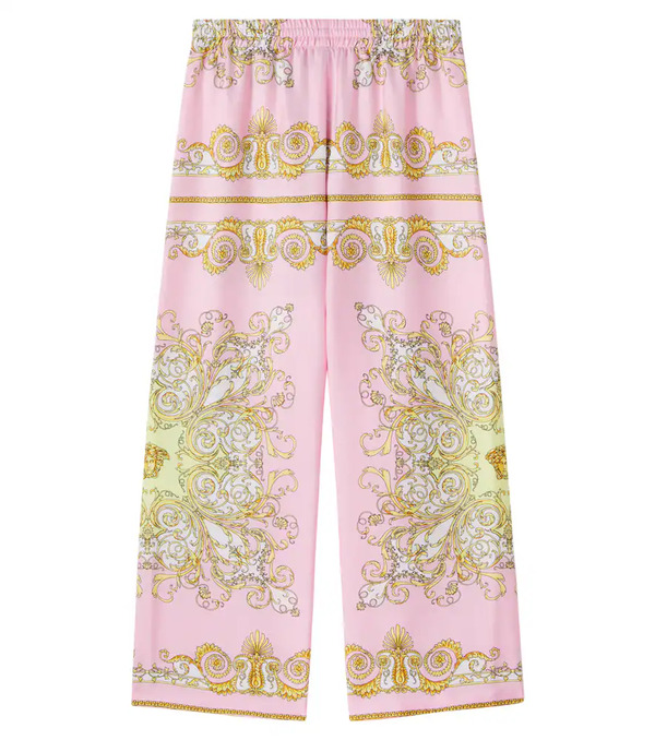  Versace Kids Versace Kids Pantalones Spring Barocco En Sarga De Seda 