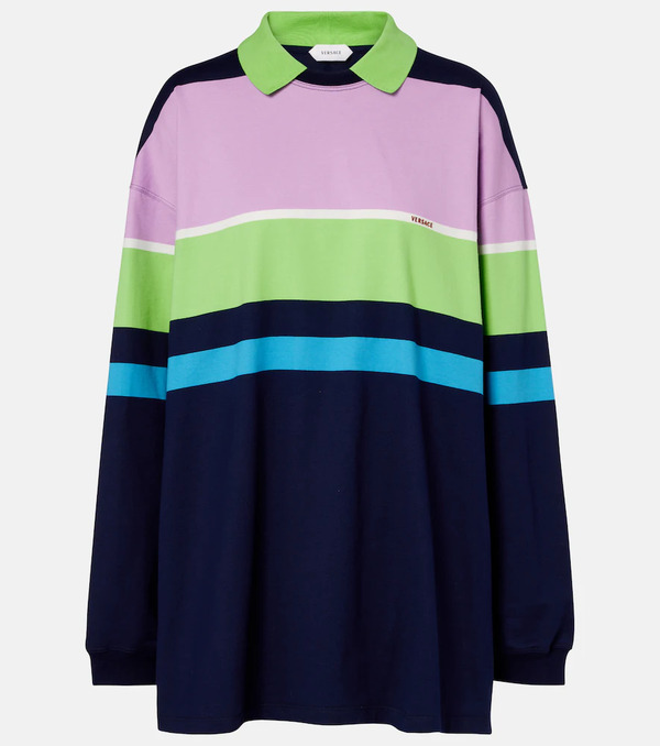  Versace Versace Polo De Jersey De Algodón A Rayas 