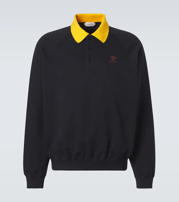  Versace Versace Polo De Jersey De Algodón Bordada 