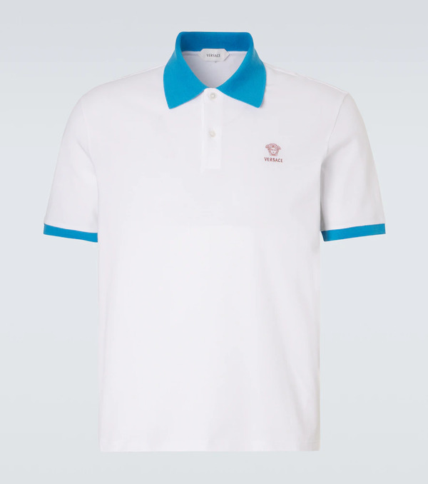  Versace Versace Polo De Piqué De Algodón Estampado 