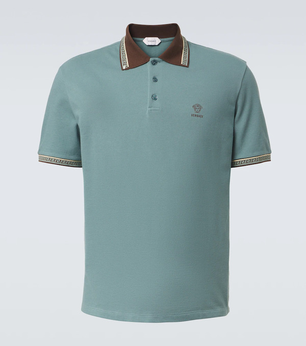  Versace Versace Polo Greca De Piqué De Algodón 