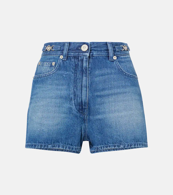  Versace Versace Shorts De Denim Con Efecto Desgastado 