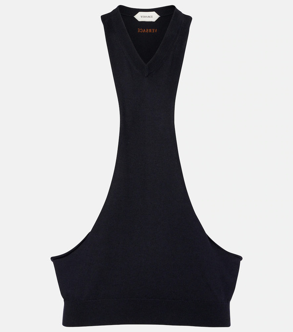  Versace Versace Top De Punto De Algodón 