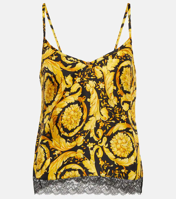  Versace Versace Top Lencero Barocco De Seda 