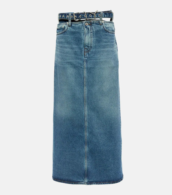  Y/project Y/project Falda Larga Y Belt En Denim 