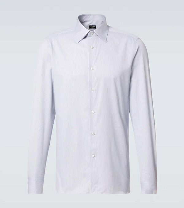  Zegna Zegna Camisa De Algodón A Rayas 