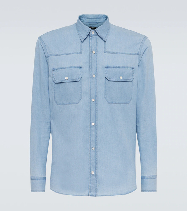  Zegna Zegna Camisa Western De Denim 