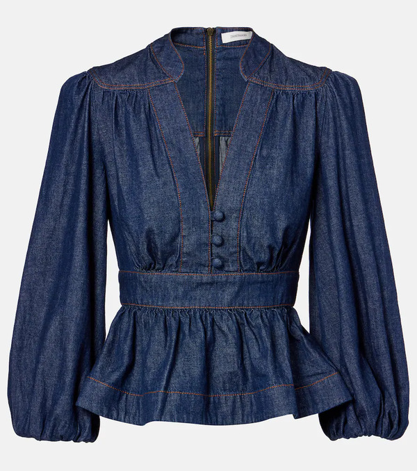  Zimmermann Zimmermann Blusa Awaken De Denim 
