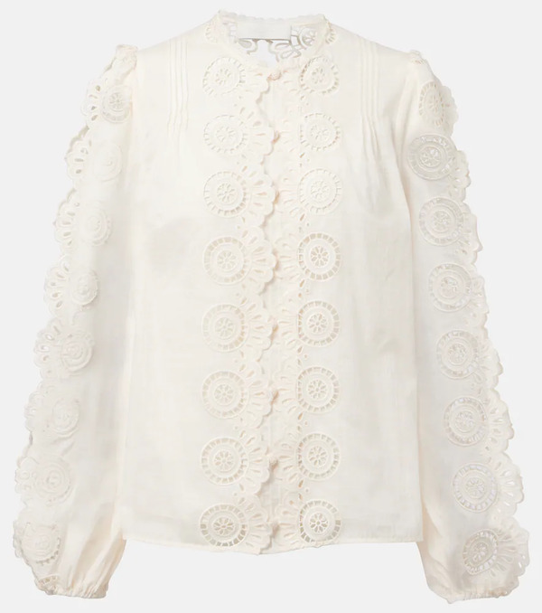  Zimmermann Zimmermann Blusa Lucky De Algodón Bordada 