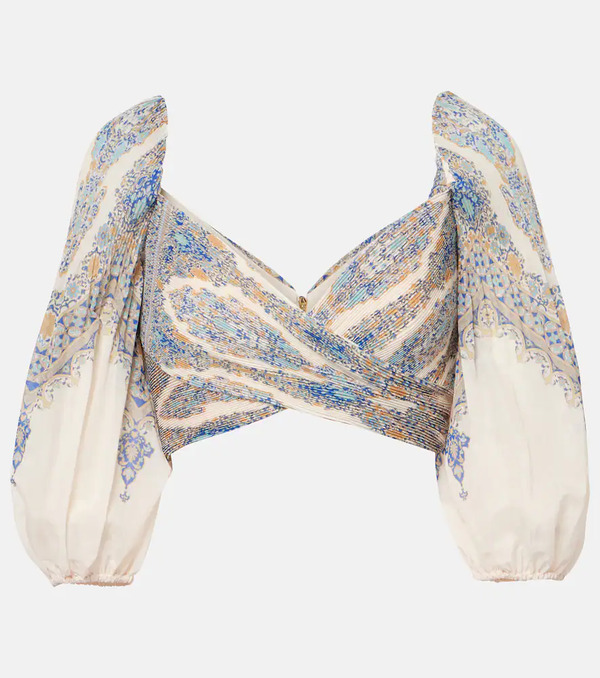  Zimmermann Zimmermann Crop Top Con Mangas Abullonadas 