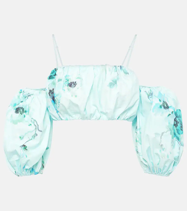  Zimmermann Zimmermann Crop Top Lightburst De Algodón Floral 