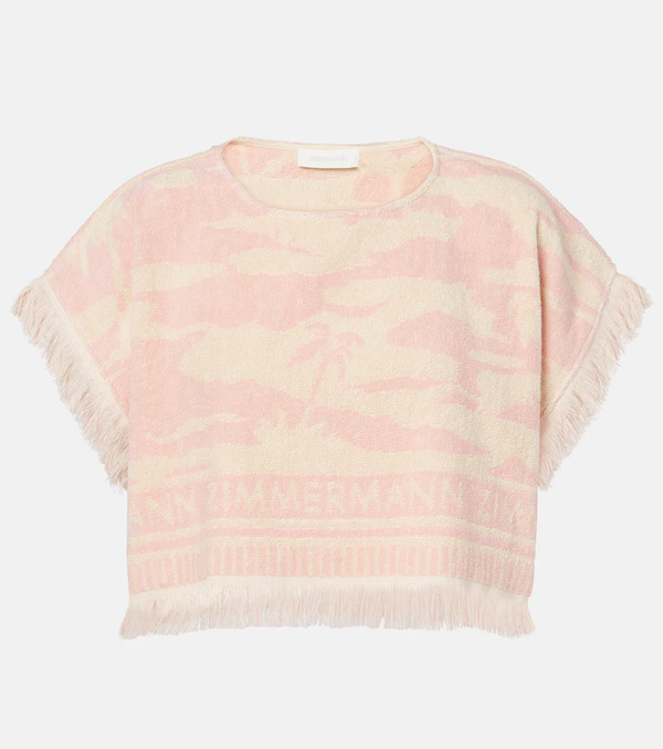  Zimmermann Zimmermann Crop Top Maxine De Felpa De Algodón 