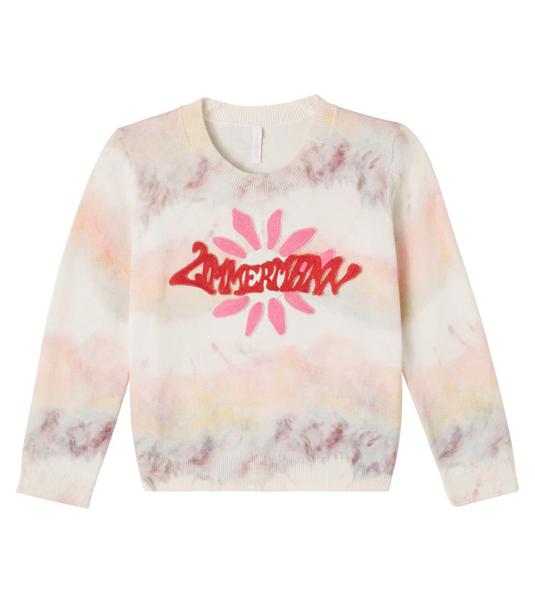  Zimmermann Kids Zimmermann Kids Sudadera De Algodón Tie-dye Bordada 