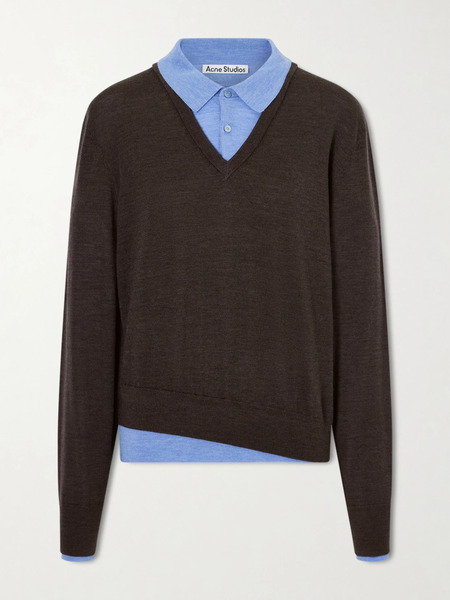  Acne Studios Acne Studios - Layered Wool Polo Sweater - Brown 