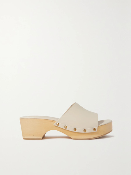  Aeyde Aeyde - Bobbie Studded Leather Platform Clogs - Cream 