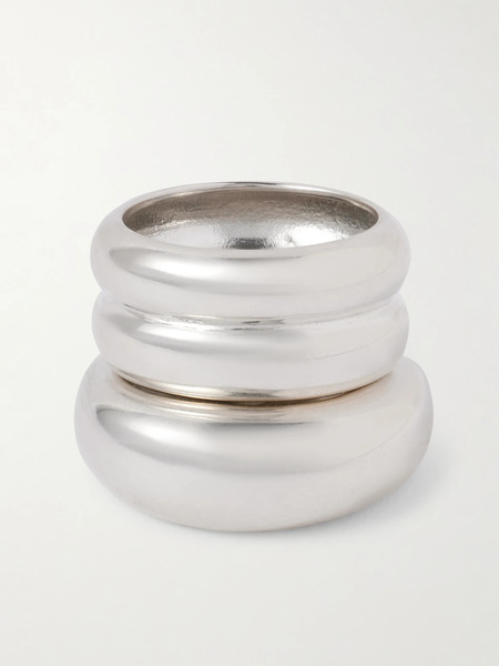  Agmes Agmes - Set Of Two Recycled Sterling Silver Rings - 4 