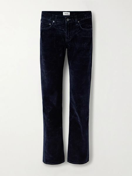  Agolde Agolde - Cotton-blend Velvet Straight-leg Pants - Navy 