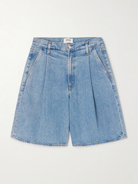  Agolde Agolde - Ellis Pleated Denim Shorts - Mid Denim 