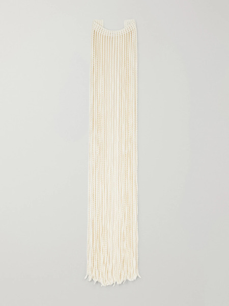  Alaïa Alaïa - Fringed Crocheted Scarf - Cream 