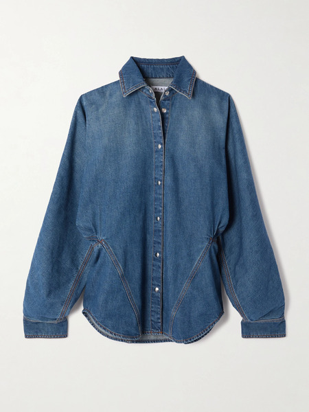  Alaïa Alaïa - Gathered Denim Shirt - Blue 