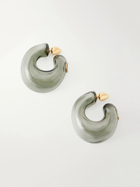 Alaïa Alaïa - Glass Hoop Earrings - Storm Blue 