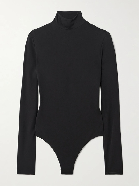  Alaïa Alaïa - Open-back Jersey Turtleneck Bodysuit - Black 