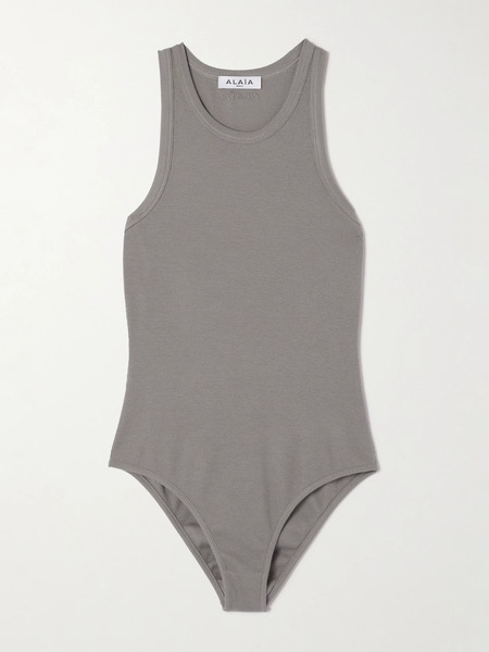  Alaïa Alaïa - Ribbed-knit Bodysuit - Gray 