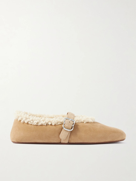  Alaïa Alaïa - Shearling Ballet Flats - Camel 