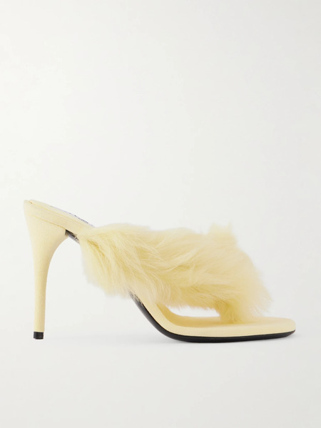  Alaïa Alaïa - Shearling Mules - Yellow 