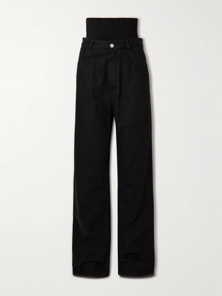  Alaïa Alaïa - Stretch Knit-trimmed Jeans - Black 