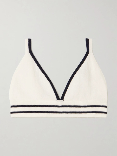  Allude Allude - Striped Cashmere Bralette - Cream 